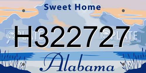 H322727 Alabama License Plate