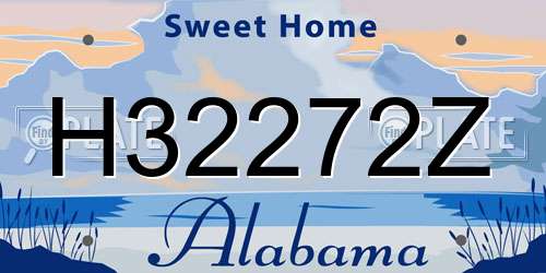 H32272Z Alabama License Plate