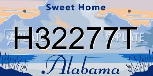 H32277T Alabama License Plate