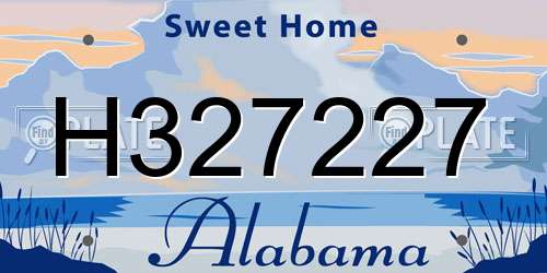 H327227 Alabama License Plate