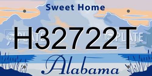 H32722T Alabama License Plate