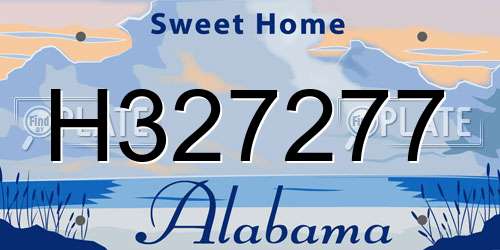 H327277 Alabama License Plate