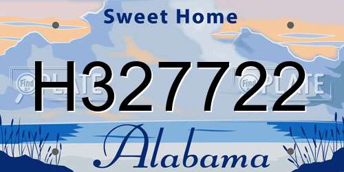 H327722 Alabama License Plate