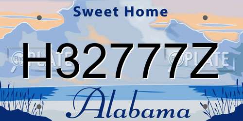 H32777Z Alabama License Plate