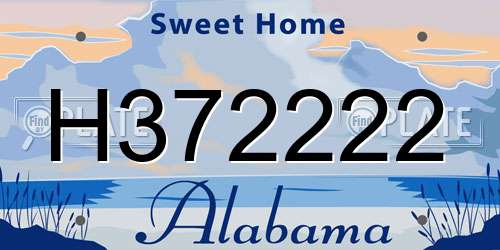 H372222 Alabama License Plate