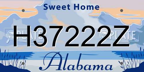 H37222Z Alabama License Plate