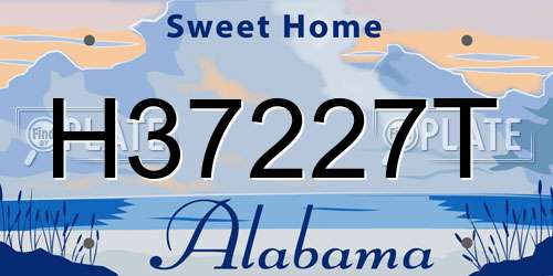 H37227T Alabama License Plate