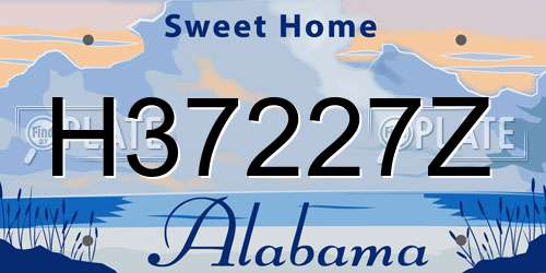 H37227Z Alabama License Plate