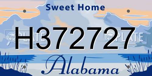 H372727 Alabama License Plate