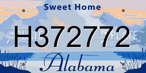 H372772 Alabama License Plate