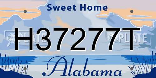 H37277T Alabama License Plate