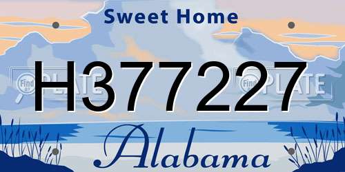 H377227 Alabama License Plate