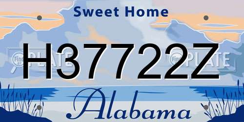 H37722Z Alabama License Plate