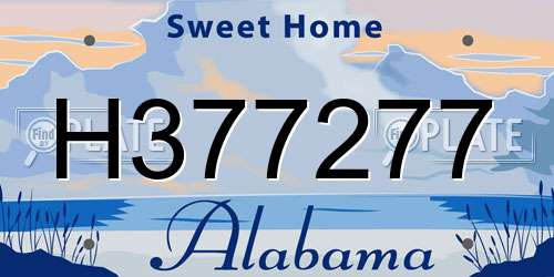 H377277 Alabama License Plate
