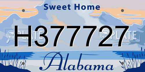 H377727 Alabama License Plate