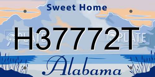 H37772T Alabama License Plate