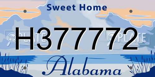 H377772 Alabama License Plate