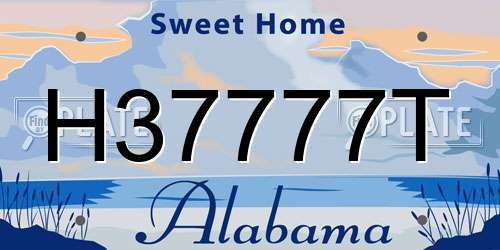 H37777T Alabama License Plate