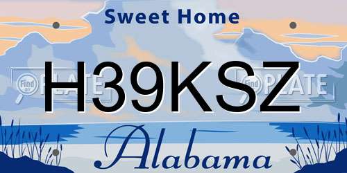H39KSZ Alabama License Plate