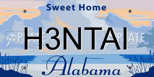 H3NTAI Alabama License Plate