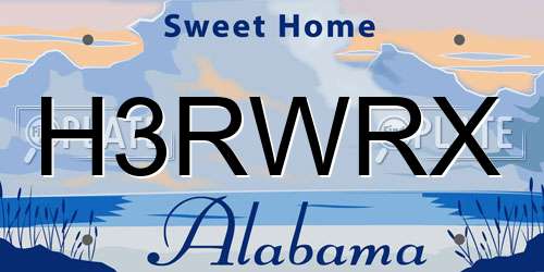 H3RWRX Alabama License Plate