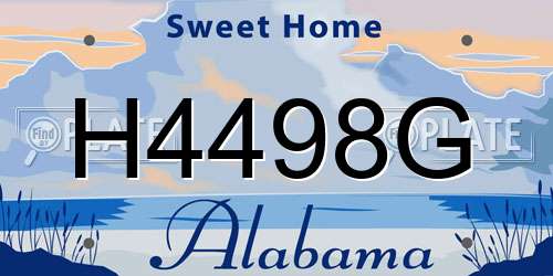 H4498G Alabama License Plate