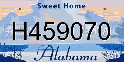 H459070 Alabama License Plate