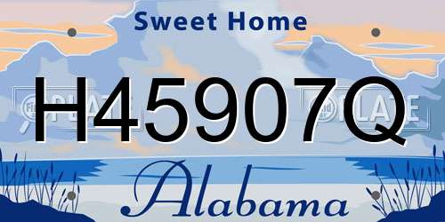 H45907Q Alabama License Plate