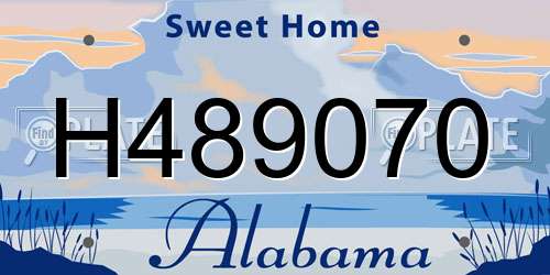 H489070 Alabama License Plate
