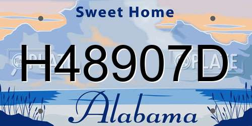H48907D Alabama License Plate