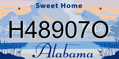 H48907O Alabama License Plate