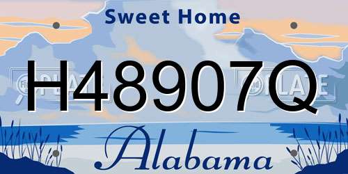 H48907Q Alabama License Plate
