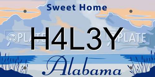 H4L3Y Alabama License Plate