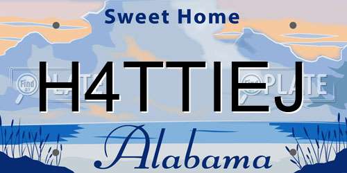H4TTIEJ Alabama License Plate