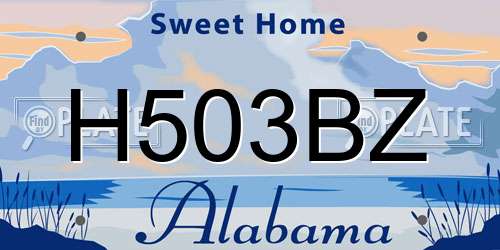 H503BZ Alabama License Plate