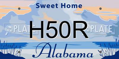 H50R Alabama License Plate
