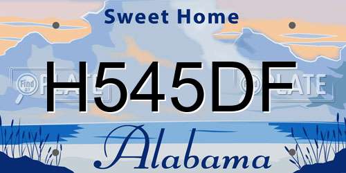 H545DF Alabama License Plate