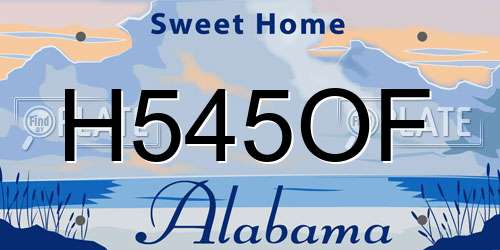 H545OF Alabama License Plate