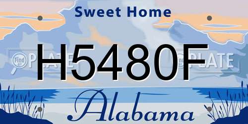 H5480F Alabama License Plate