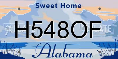 H548OF Alabama License Plate