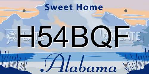 H54BQF Alabama License Plate