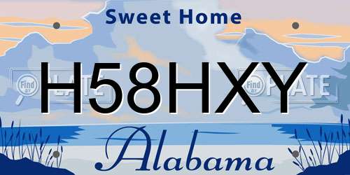 H58HXY Alabama License Plate