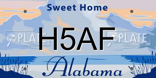 H5AF Alabama License Plate