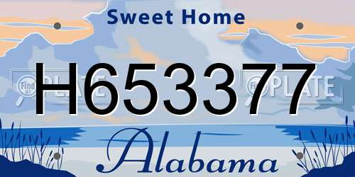 H653377 Alabama License Plate