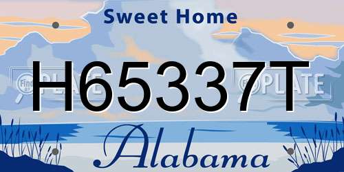H65337T Alabama License Plate