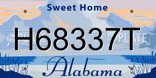H68337T Alabama License Plate