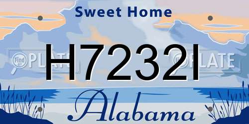 H7232I Alabama License Plate
