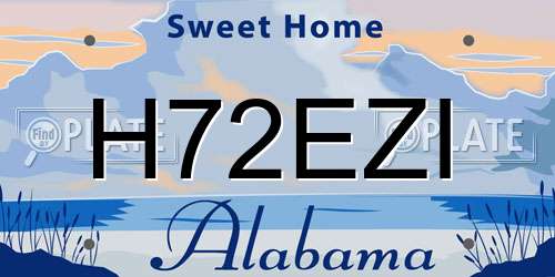 H72EZI Alabama License Plate