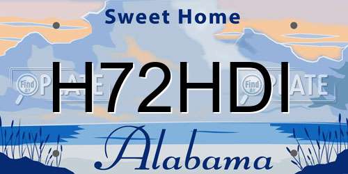 H72HDI Alabama License Plate