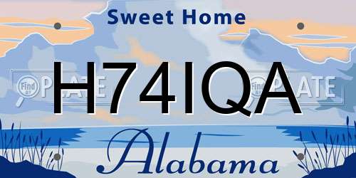 H74IQA Alabama License Plate